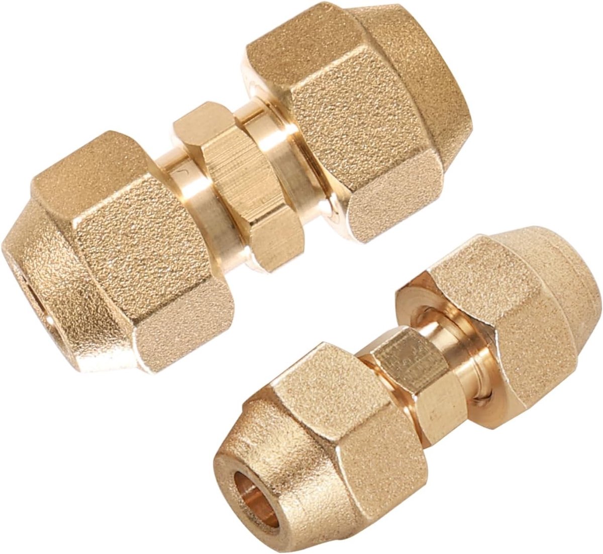 Verbindingsnippel set van 2 stuks (1/4 inch + 3/8 inch) voor koperbuizen, ideaal voor sanitair, centrale verwarming en watertoevoer