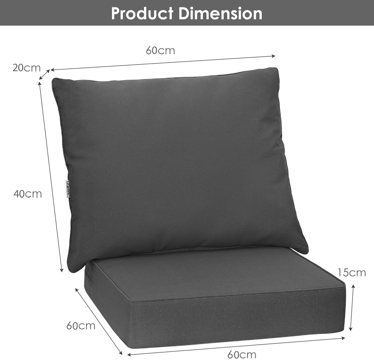 SureDeal® - Fauteuil - Kussens - Tuinmeubelen Zitkussen - Rugleuning Kussens - Tuinstoelen - Grijs
