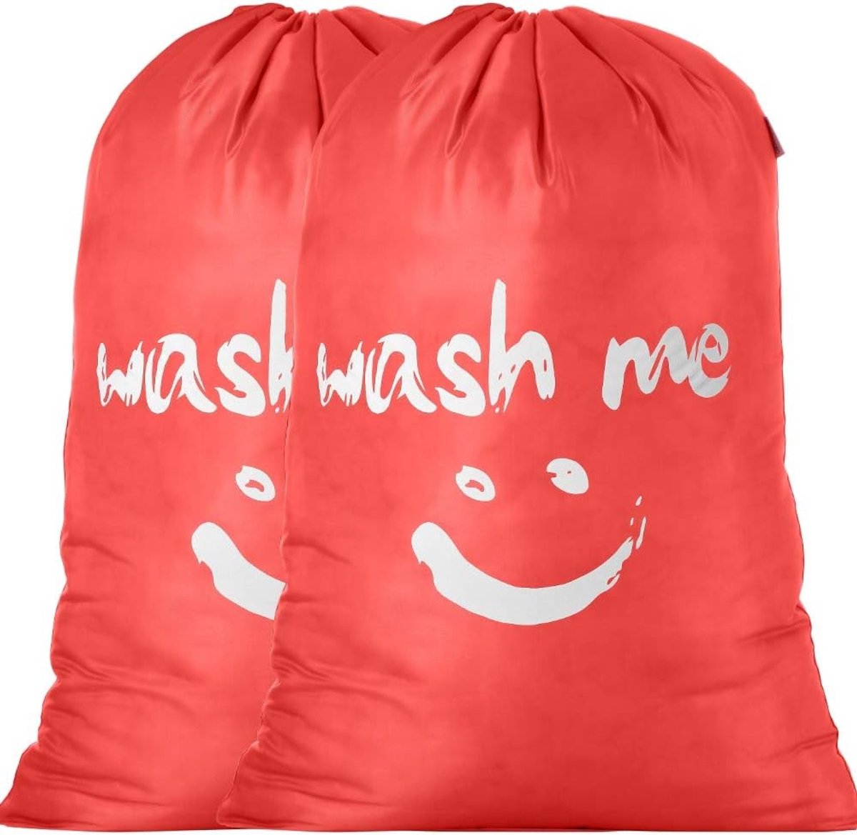 Set van 2 Waszakken van 120 Liter, Grote Vouwbare Wasmand, Opbergzak voor Vuil Wasgoed en Reizen