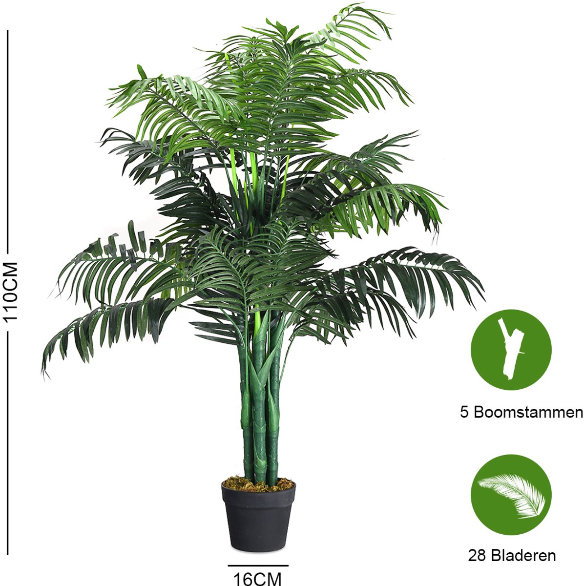 SureDeal® - Kunstplant - Kunstmatige Plant Nep - Kwekerij Plastic Pot - 110x150 cm - Naturel