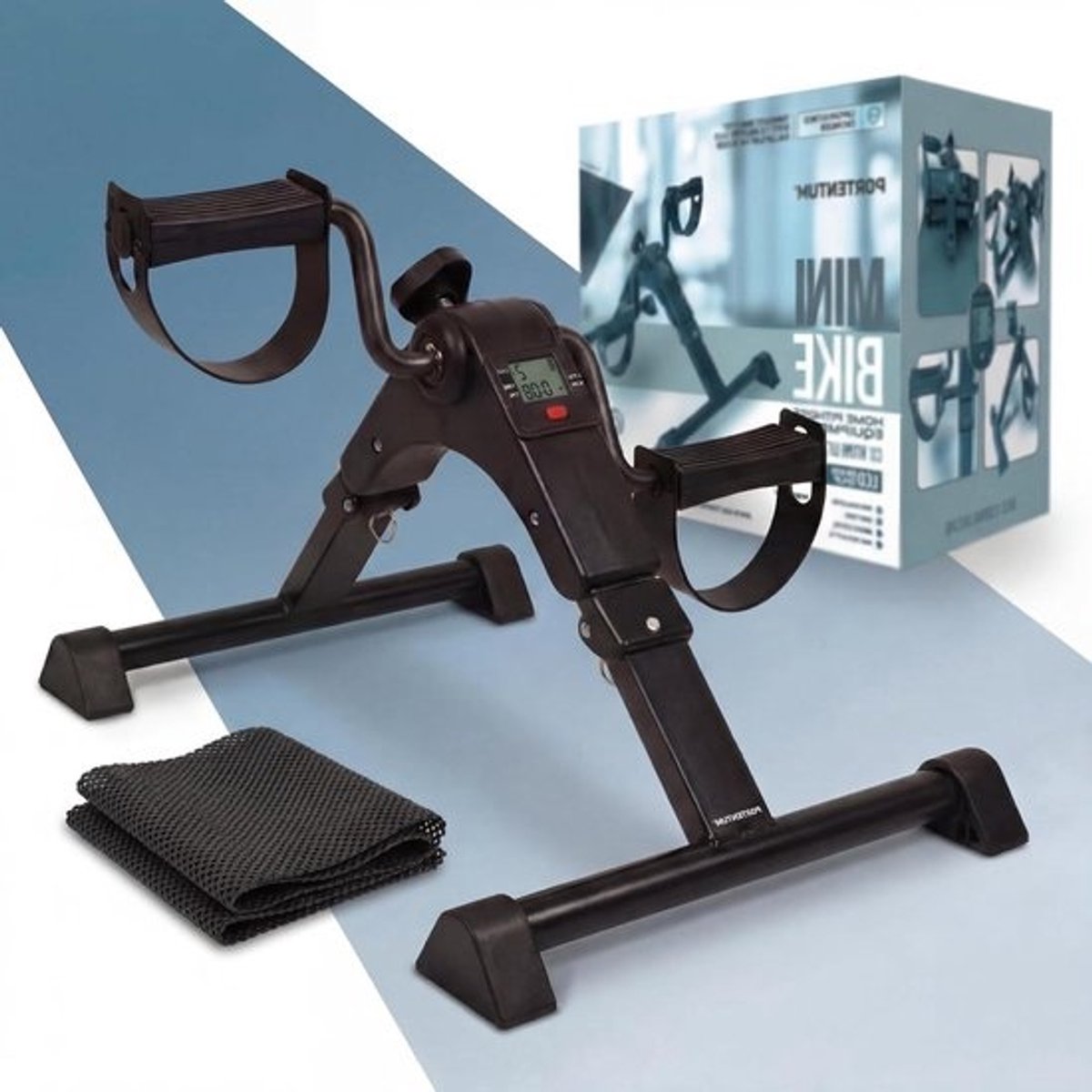 Mini Hometrainer - Oefenfiets Trapondersteuning - Actief Blijven - Opvouwbaar LCD Display - 23 Kilogram - Zwart