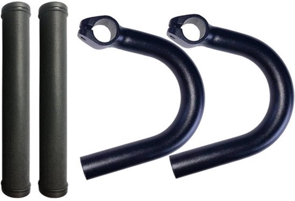 Fietsstuuruiteinden - Handvatverlenging Stuuruiteinden - Comfortabel Fietsen - Trillingsdempend Aluminium - 22.2 mm Diameter - Zwart