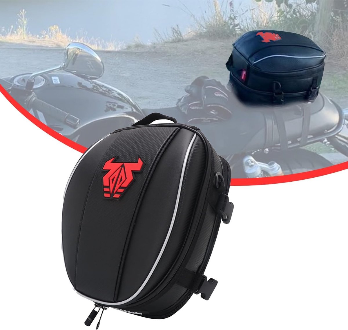 Multifunctionele Waterdichte Motor Zadel Tas - Ruime Zit Bagage voor Fietsen en Motorrijden, Rood