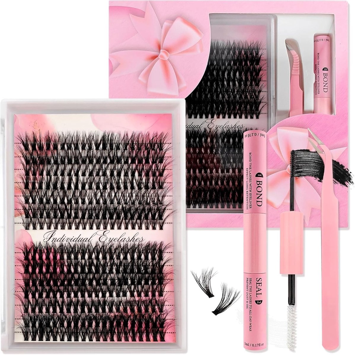 280 DIY Neple eyelashes set met 0.07D individuele wimpers, wimperlijm en pincet voor beginners, perfect voor een natuurlijke look en volume