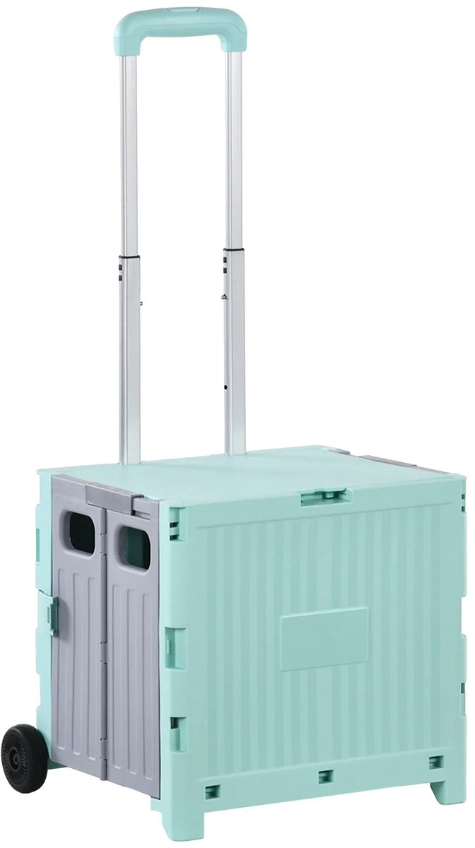 Atlasyx bolderkar - Trolley - Boodschappenkar - Boodschappenwagen - Transportkar - 32 L - Opvouwbaar - 41,5 x 32,5 x 85 cm - groen