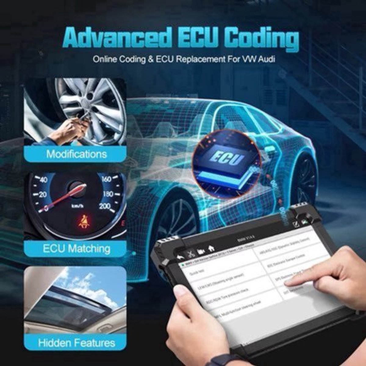 OBD2 Scanner – Auto Diagnose Tool – Foutcode Lezer – Systeemtester – Bluetooth – 10,1 Inch Touchscreen – Meertalige Interface