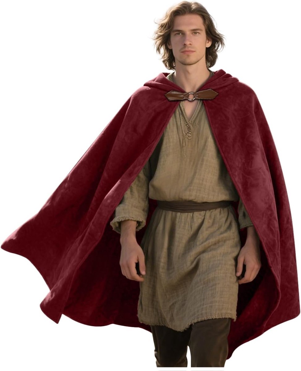Verkrijg een Luxe Fluwelen Kapmantel voor Halloween, Middeleeuwse Feesten en Hobbit Kostuums