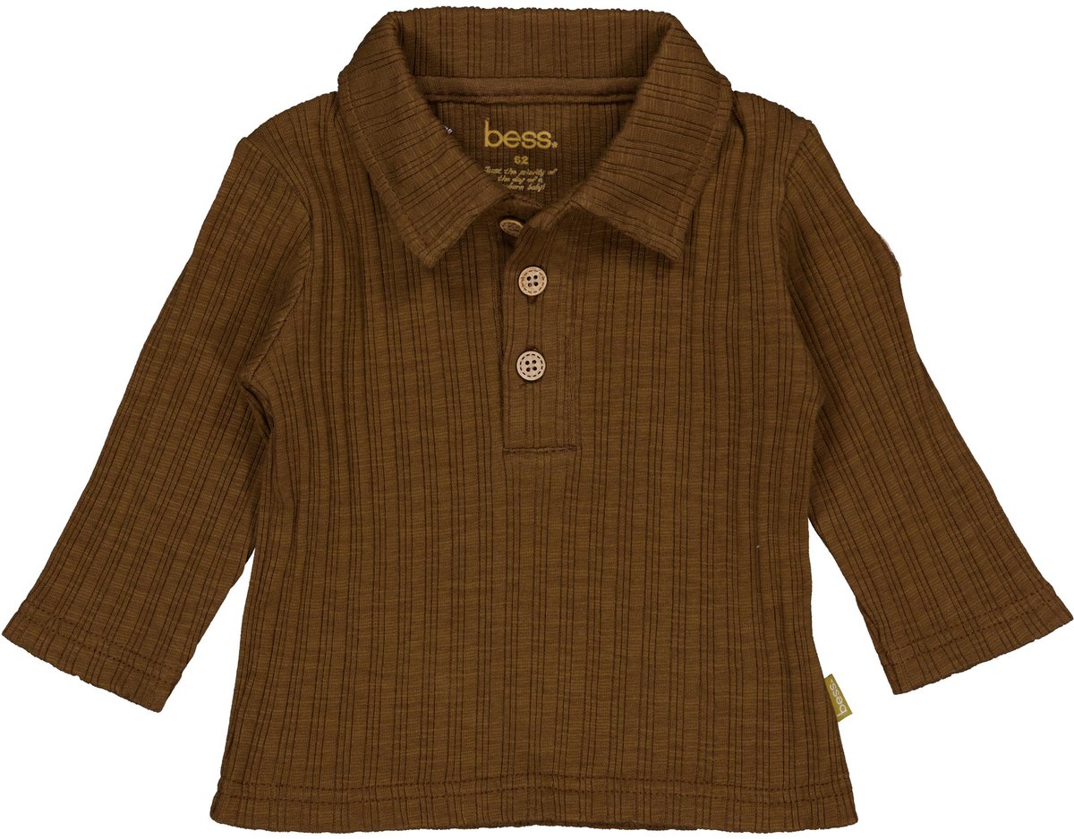 B.E.S.S Jongens Shirt Abel Coffee Brown maat 86