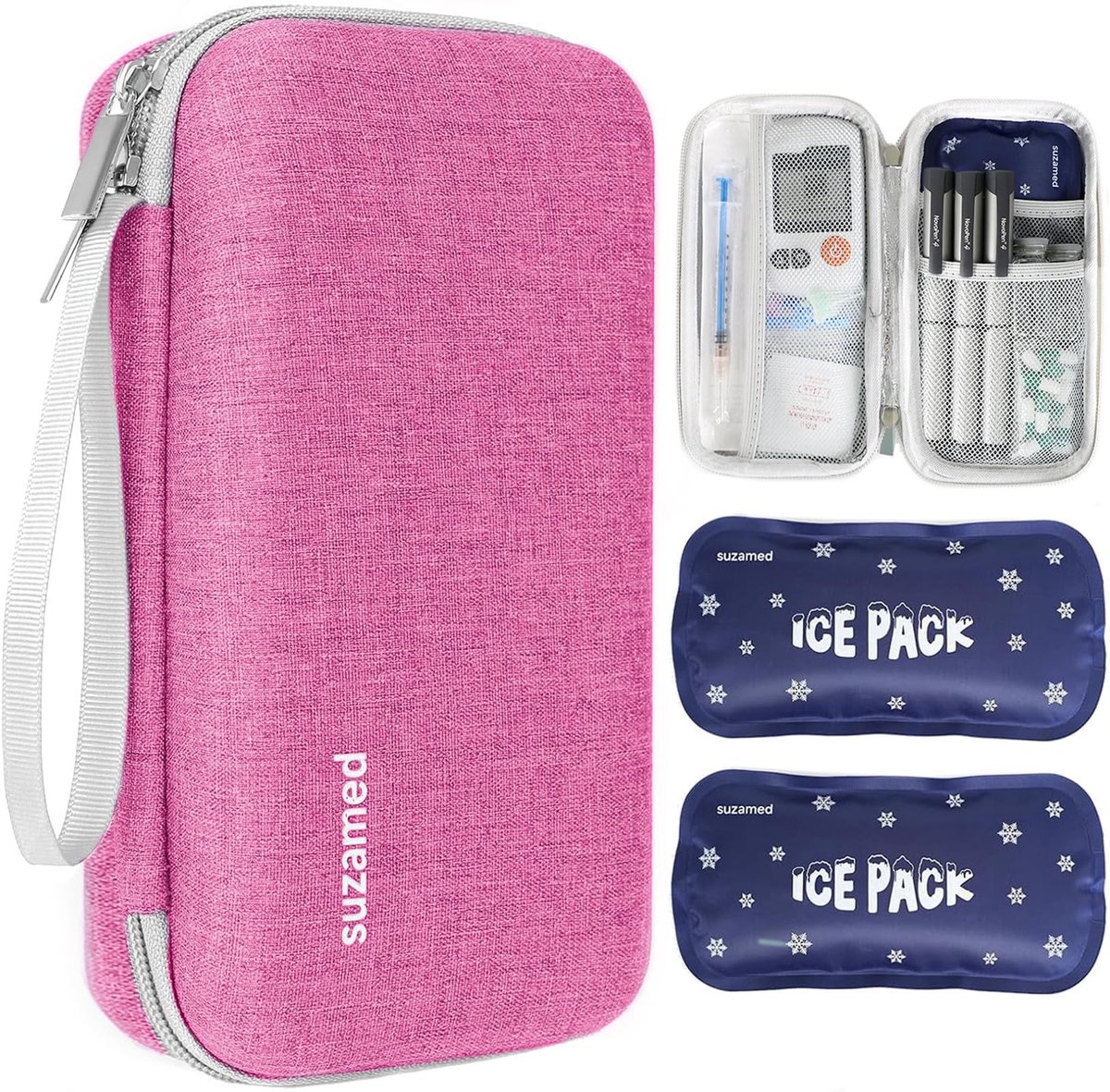 Insuline Cooler Reiskoffer - Isolatie voor Diabetische Zorg - Roze