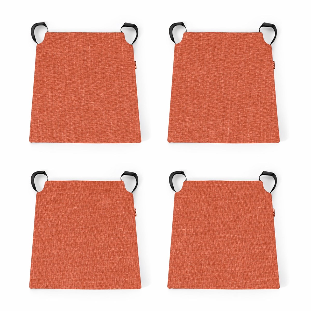 Set van 4 Zitkussens - Trapeziumvormige Kussens voor Stoelen - Oranje 41x35x40 cm