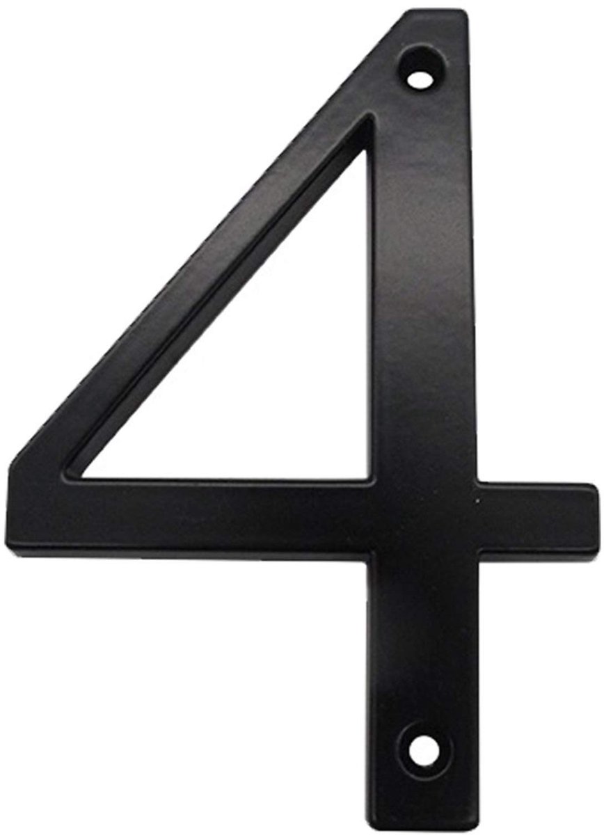Huisnummer Zinklegering - Adresteken Zwart 4 Inch