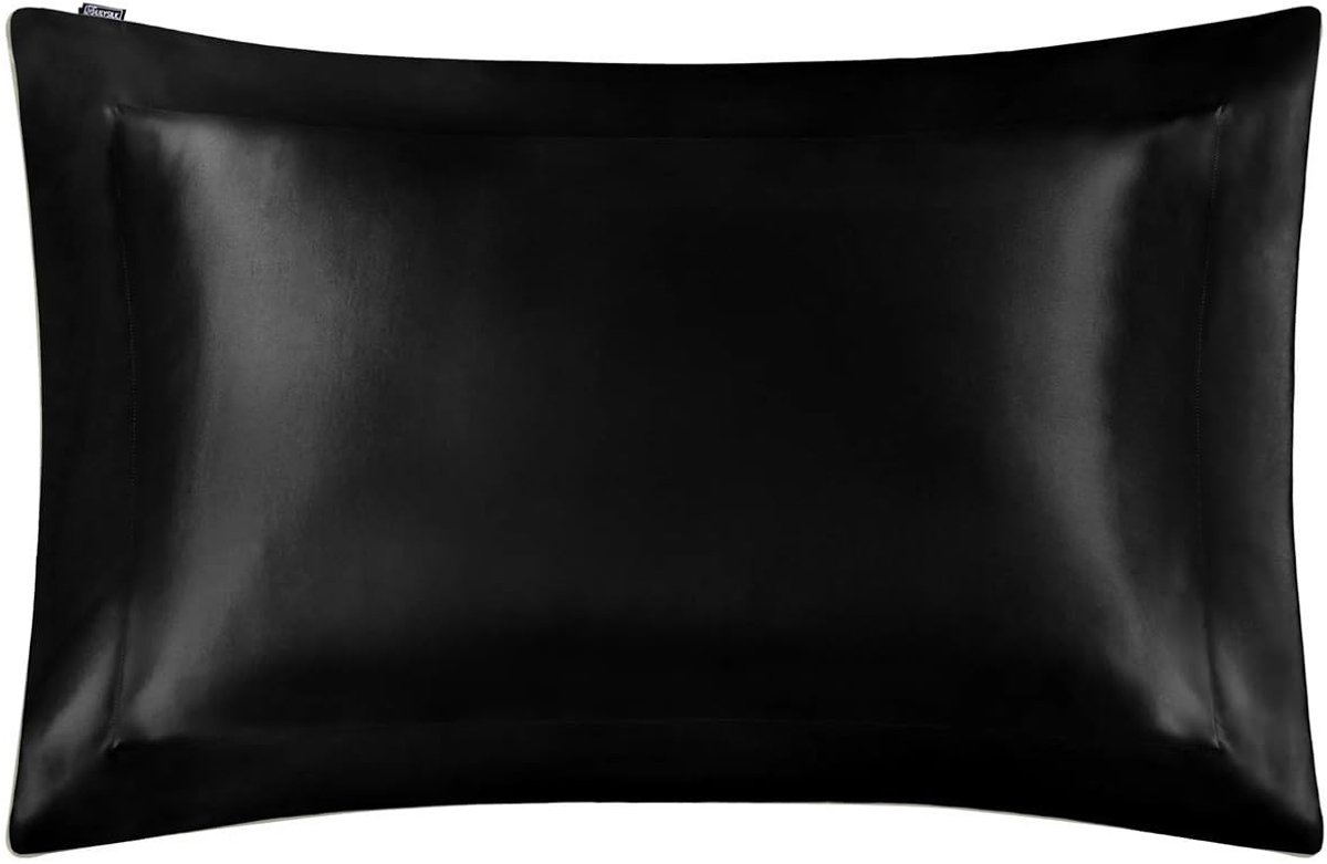 Zijden Kussensloop Oxford - Flens - Zwart - 50 x 90 cm