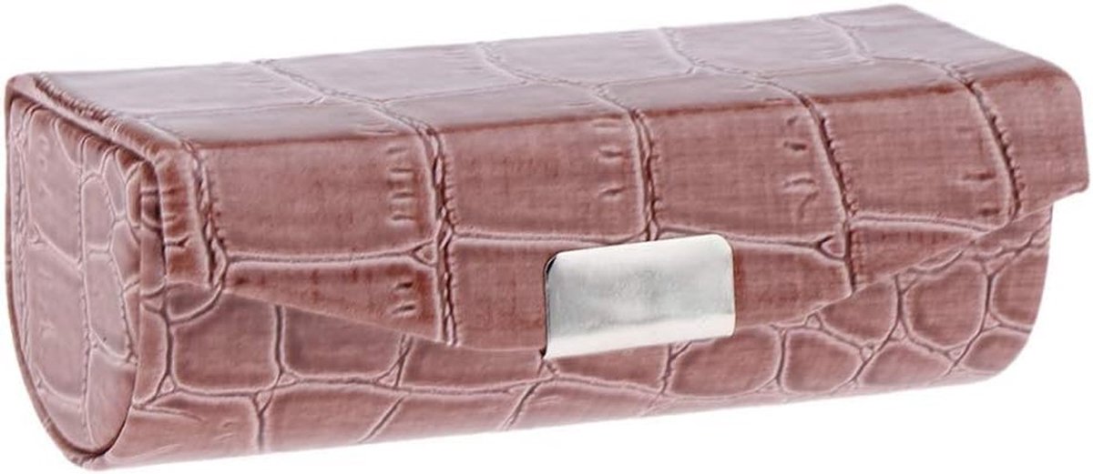 Lipstickhouder met Spiegel - PU Leer - Bruin