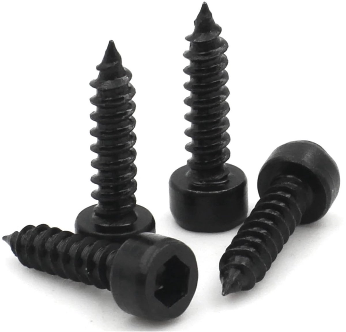 Zeskantige Zelftappende Schroef - M2 Grade 8 - Zwarte Koolstofstaal - 100 Stuks