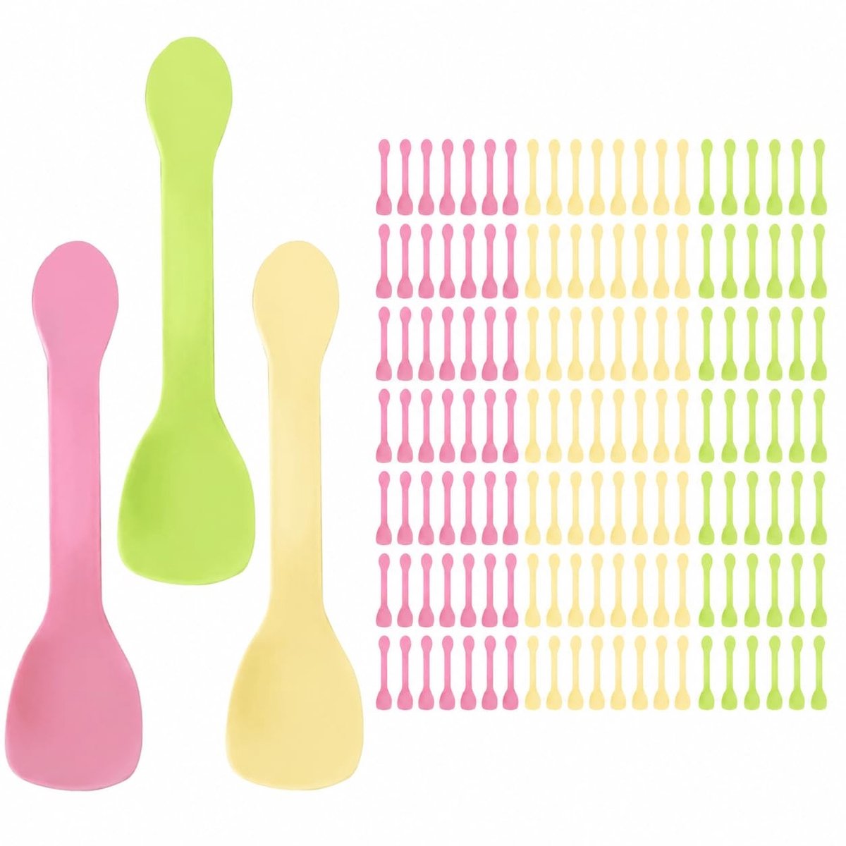 Set van 150 Herbruikbare Plastic Lepels - Kleurrijk