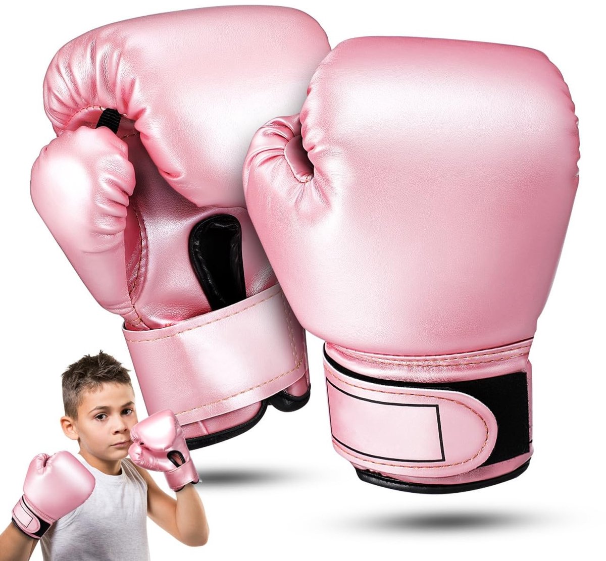 Bokshandschoenen voor kinderen - Leren en roze