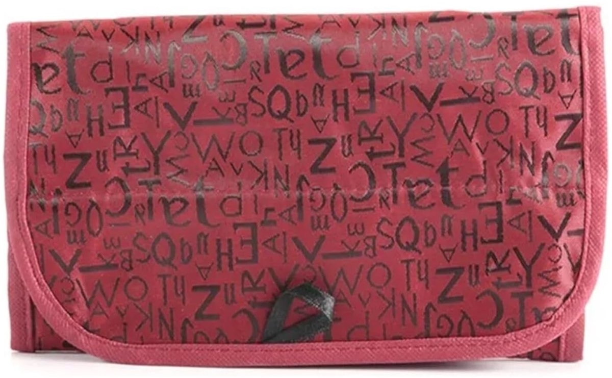 Roll-Up Make-uptas - 4-laags Reis Toilettas met Hangerhaak, Rood