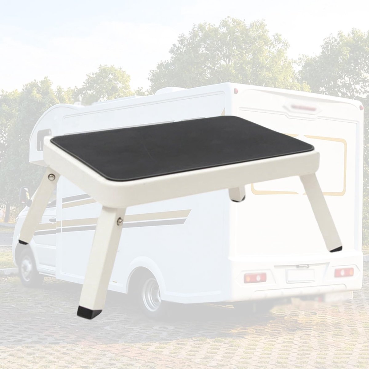 Opvouwbare RV Stapladder - Breed Antislipoppervlak - Tot 150kg