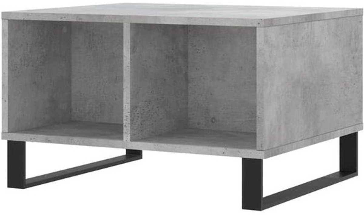 Salontafel - Bijzettafel Woonkamer - Opbergen Decoreren - Vochtbestendig Bewerkt Hout - 60x50x365 cm - Betongrijs