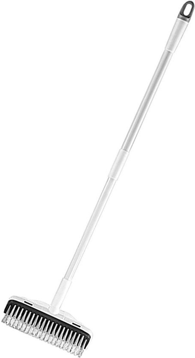 Tegelschrobber Lange Steel - Vloerborstel Schraper - Efficiënt Reinigen - Verstelbare Lengte - 30-48 inch - Wit