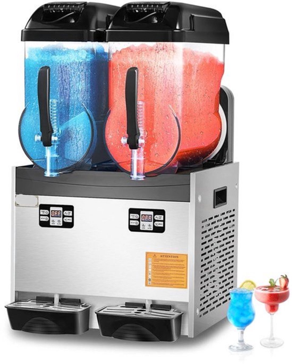 Slushy Machine – Slushmachine – IJsmachine – Frozen Drink Maker – Dubbele Tanks 1x3L – Instelbare Temperatuur