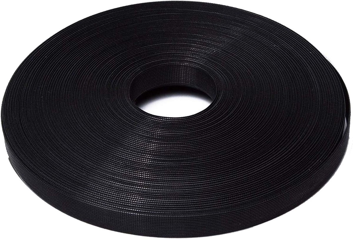 50m Polyester Boning voor het naaien van trouwjurken, korsetten en hoedjes - 6/8/12/15mm (Zwart - 12mm)
