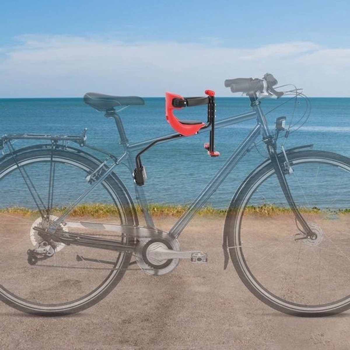 Kinderfietszitje - Fietsstoeltje Peuter - Samen Fietsen - Verstelbaar Ontwerp - max 50 kg - Rood Zwart