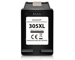 Boxstuff Inkt geschikt voor 305 XL - (3YM62AE) Compatibel met HP 305 / 305XL - Inkt Cartridge Zwart voor HP Deskjet 2700 / 2720 / 2710 / Plus 4120 / 4130 / 4110 / 4100 / Envy 6000 / 6010 / 6020 / 6030 / 6032 / Pro 6400 / 6420 - Pack Zwart