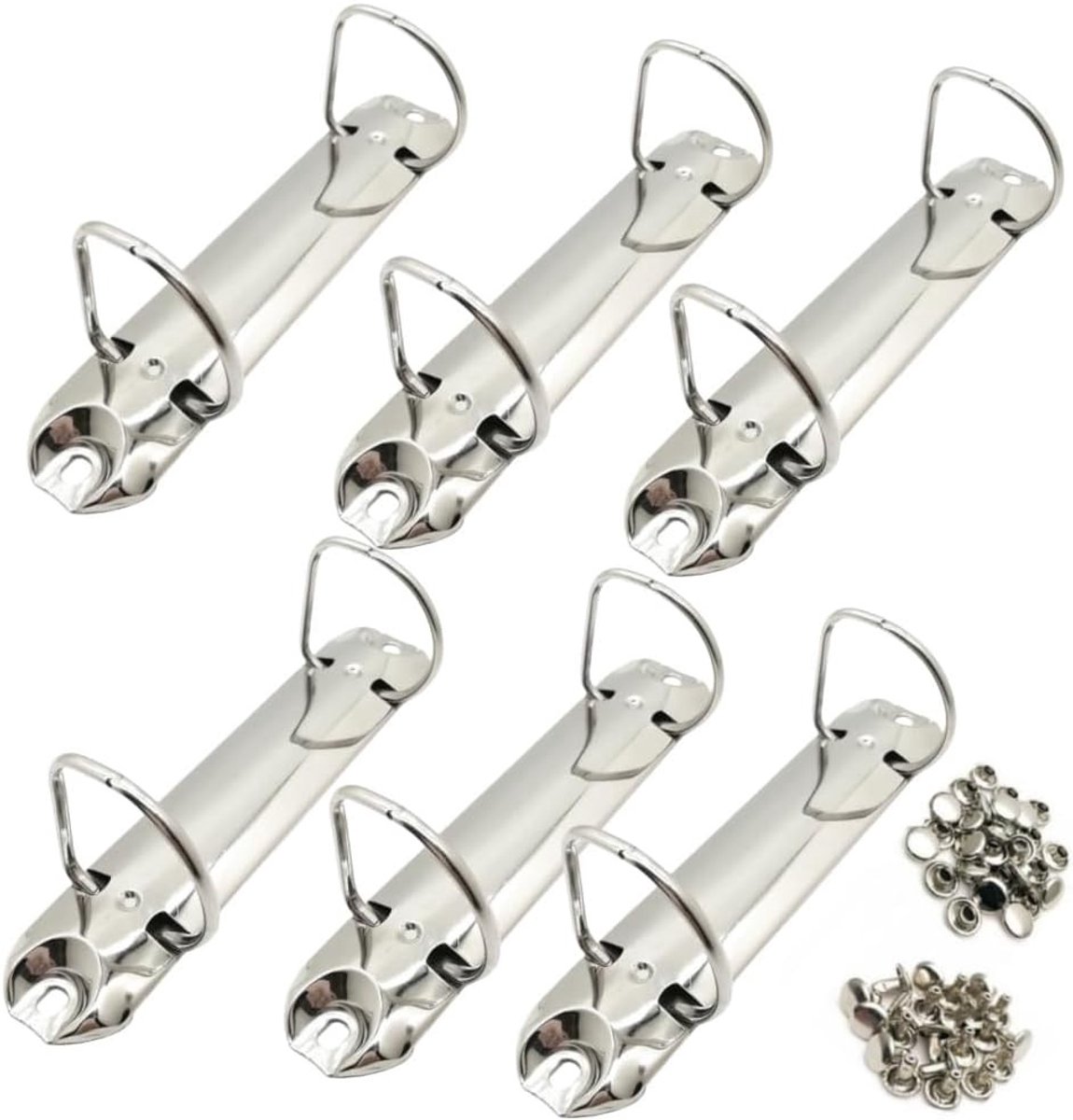 2-Ring Mechanisme voor Mappen, 6 D-vormige Metalen Clips voor Vervanging, Ideaal voor Papieropslag en Organisatie van Documenten en Planners