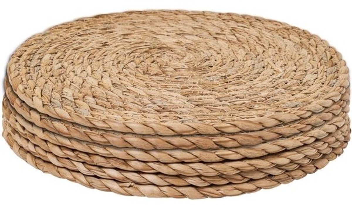 Ronde Placemats - Tafelmatten Rotan - Tafeldecoratie - Handgeweven Natuurlijk - 30 cm - Bruin