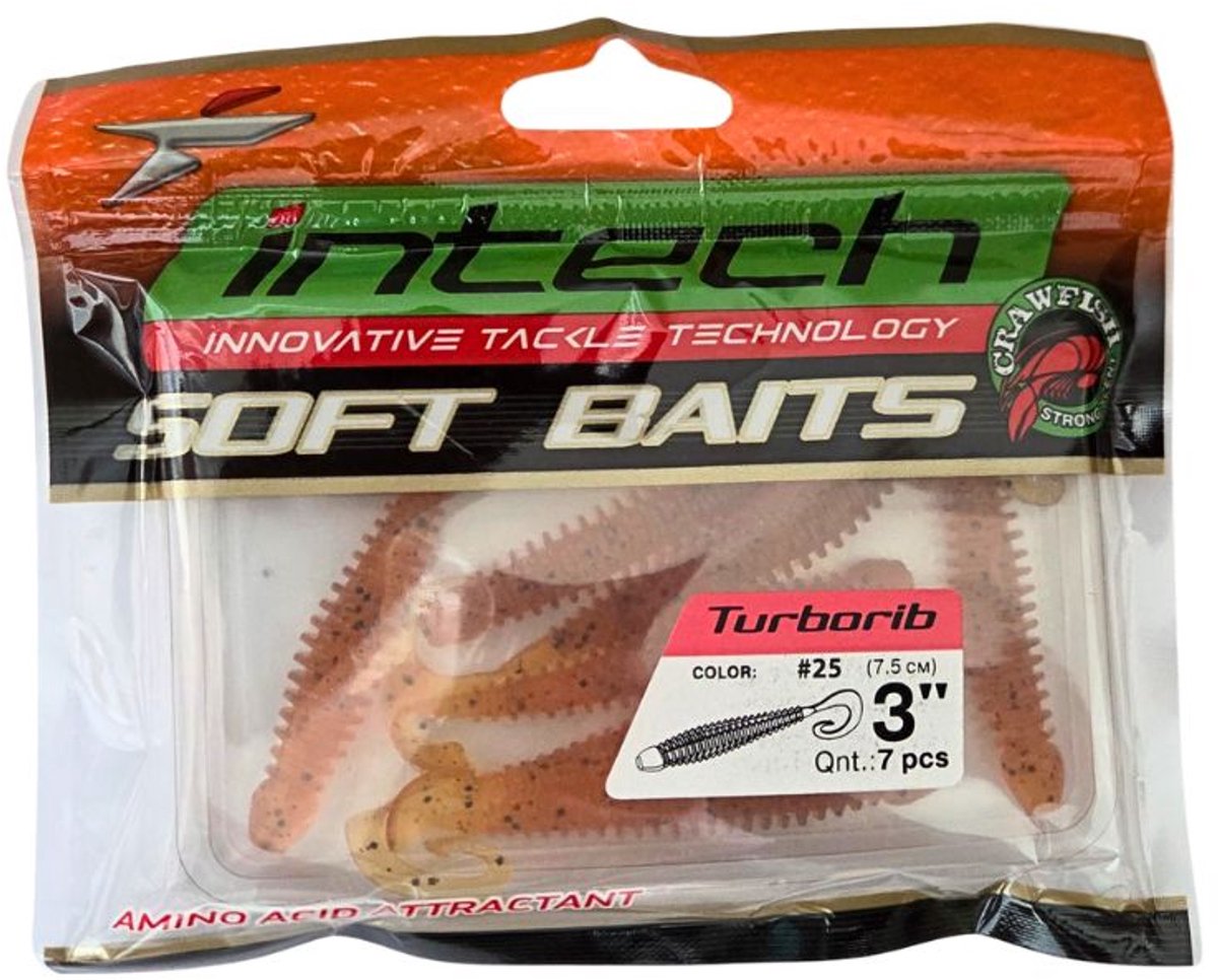 Intech Turborib Softbait 3'' - 7.5cm - 7 stuks - Shad kleur #25
