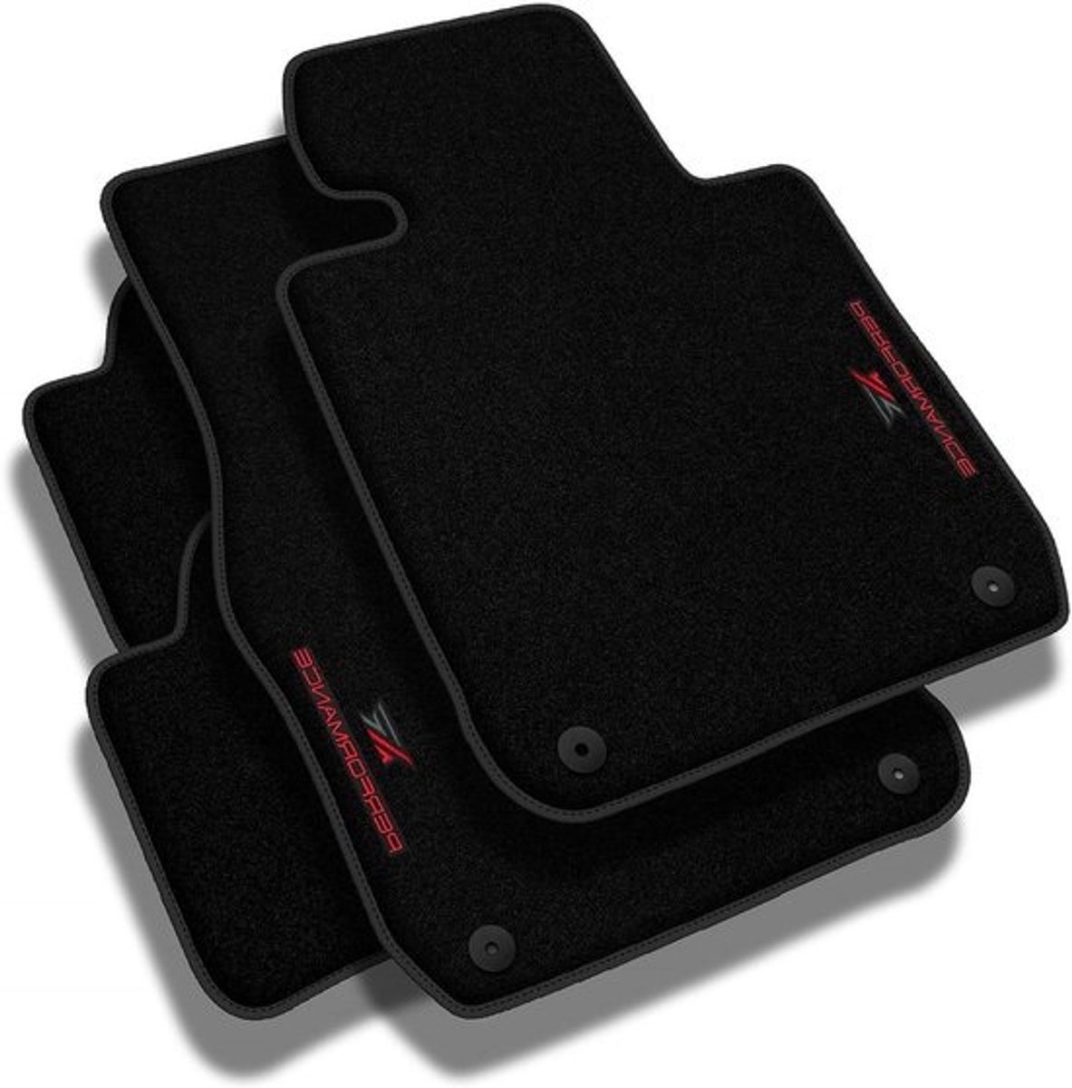 Velours Vloermatten - Auto Matten Vloerbekleding - Interieur Beschermen - Voertuigspecifieke Pasvorm - 10 mm dik - Rot-grau