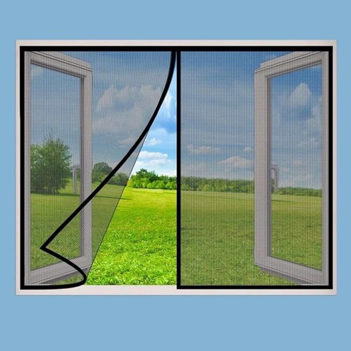 Vliegenhor Deur - Insectenhor Balkon - Buiten Zitten - Magnetisch Automatisch Sluitend - 145 x 95 cm - Zwart