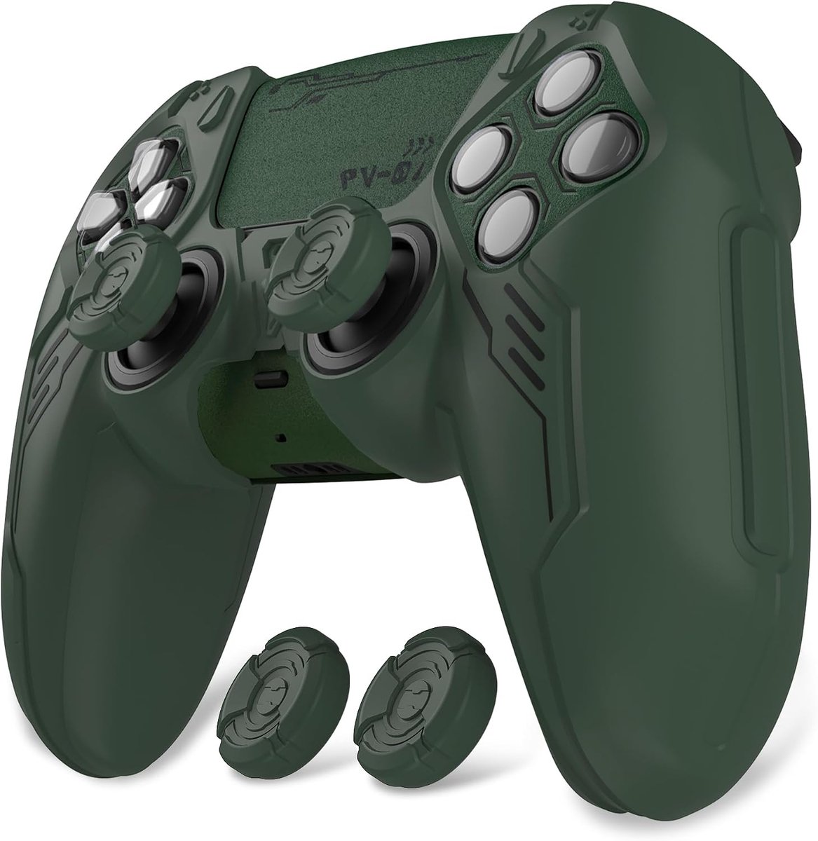Siliconen Hoes met Joystickdopjes en Stickers - Geschikt voor PS5 Controller