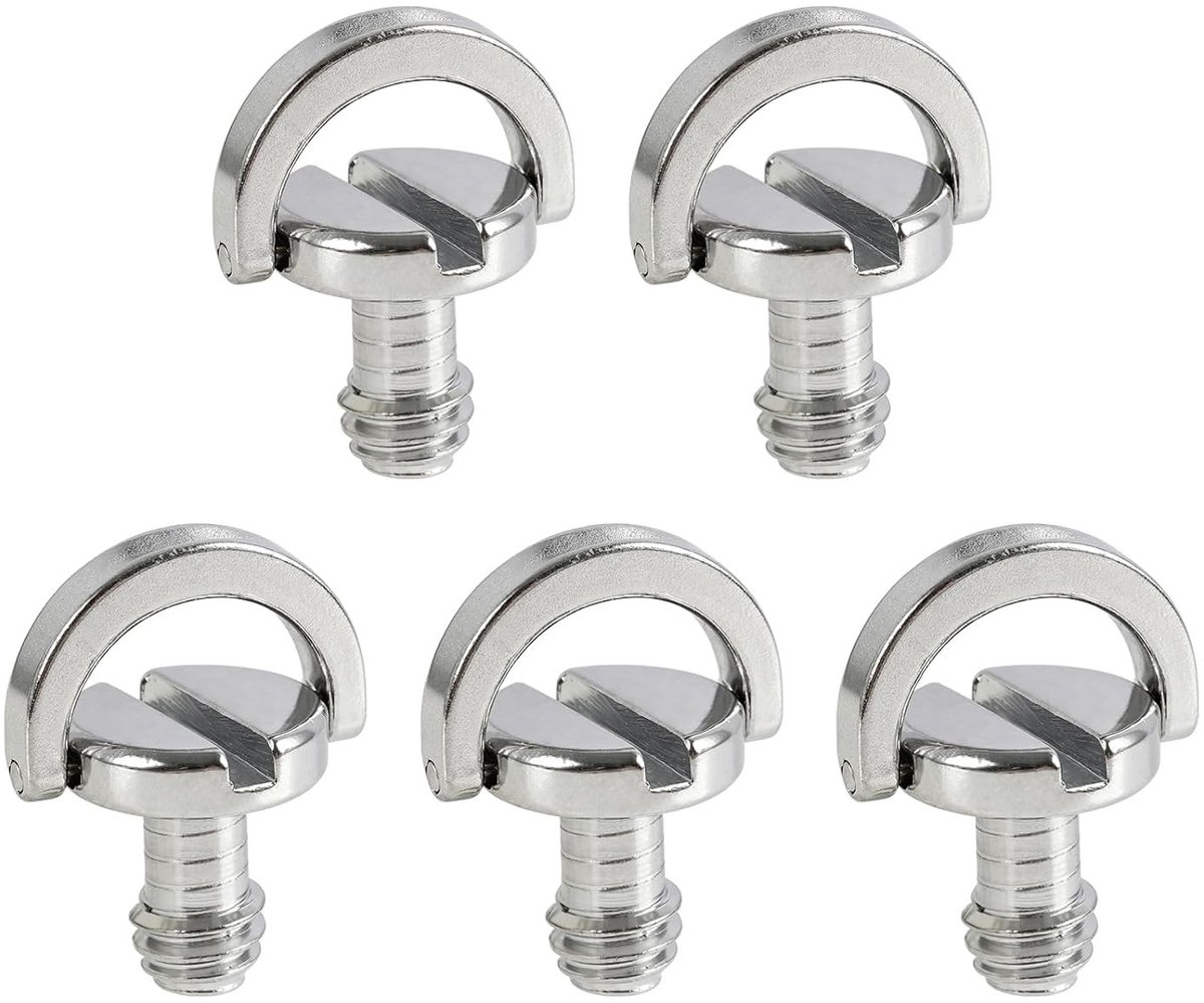 RVS schroeven 1/4 inch met D-ring voor statief, monopod en snelplaat - camera accessoires voor DSLR en fotografie