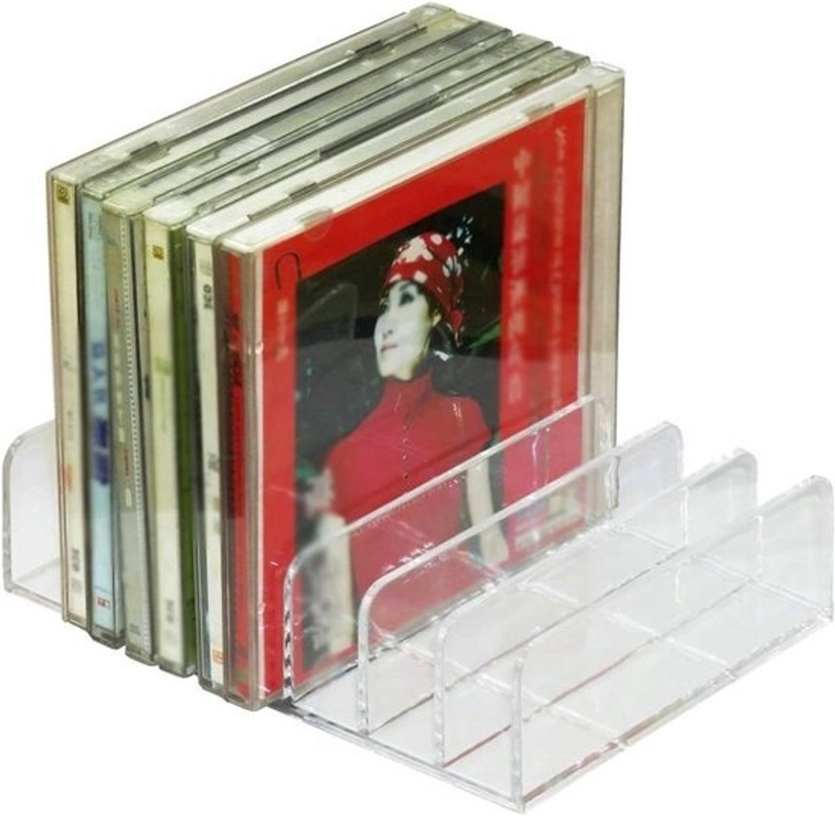 CD Opbergrek - DVD Houder - Muziek Collectie - Stapelbaar Ontwerp - Tot 14 Hoesjes - Transparant