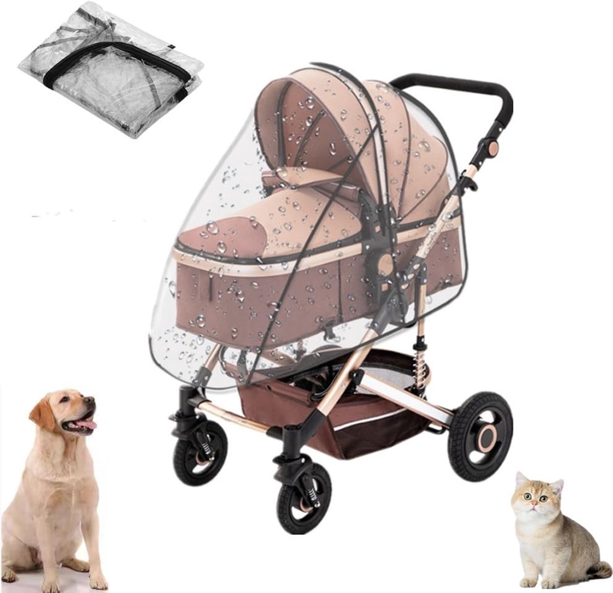 Opvouwbare regenhoes voor kinderwagen - Universele pasvorm