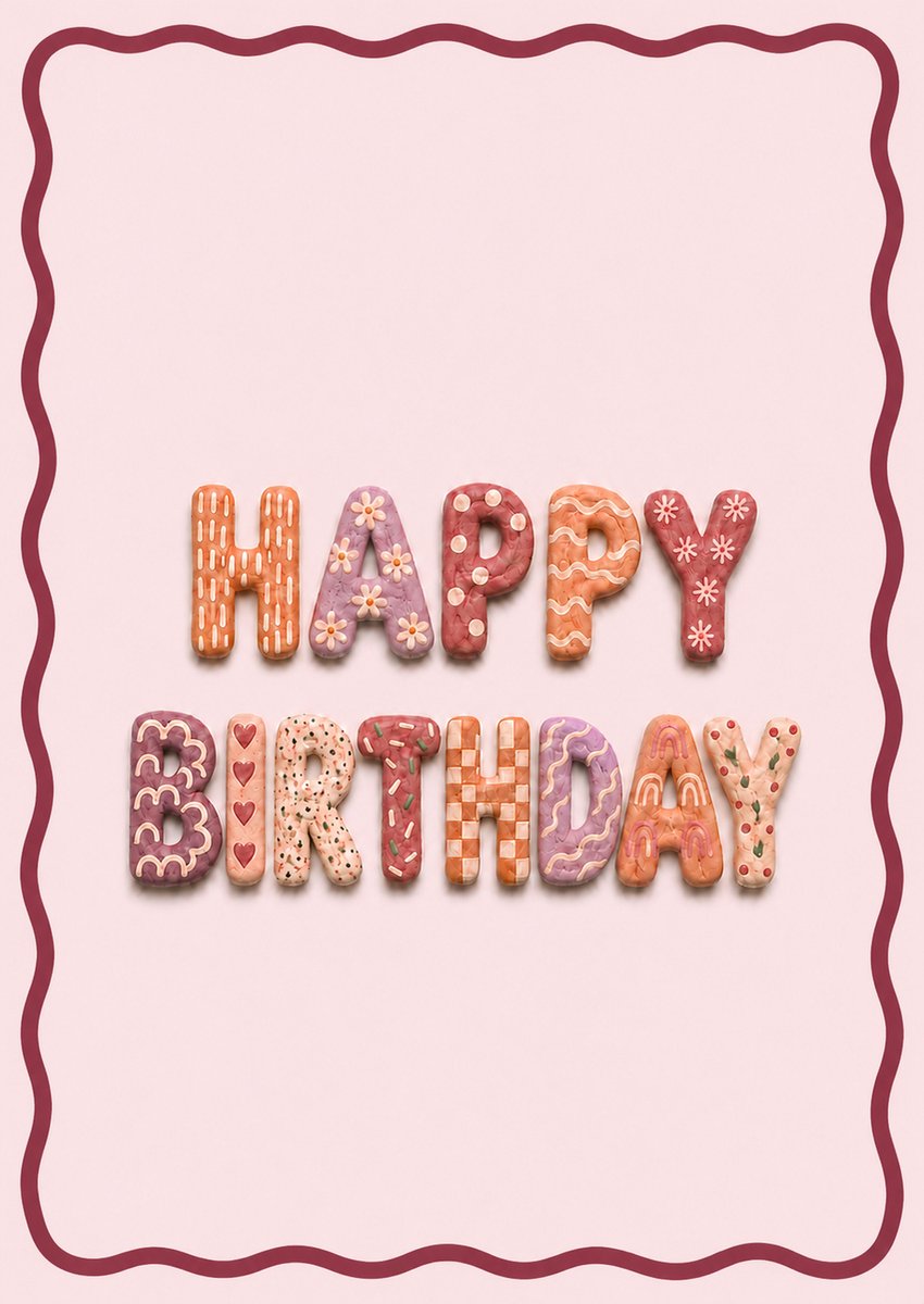 Kaart happy birthday - Roze - A6