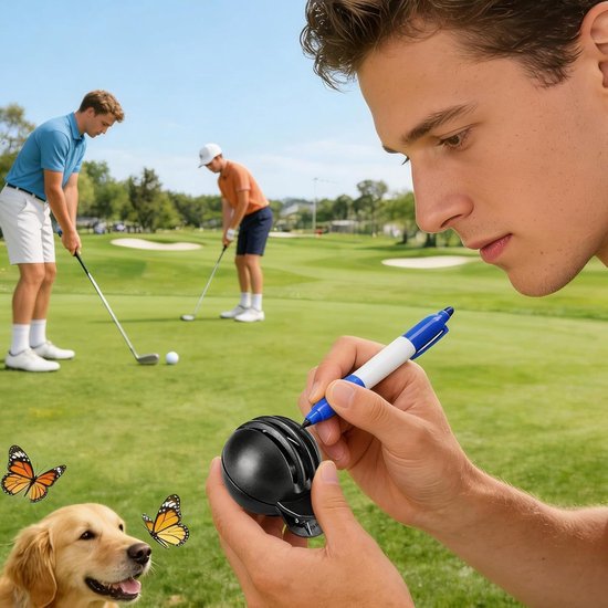 Golfbal Markering Tool - Golfbal Stempel Golfbal Liner - Golfen Nauwkeurig - Drie Lijn Uitlijning - 1 Set - Meerkleurig — afbeelding 3