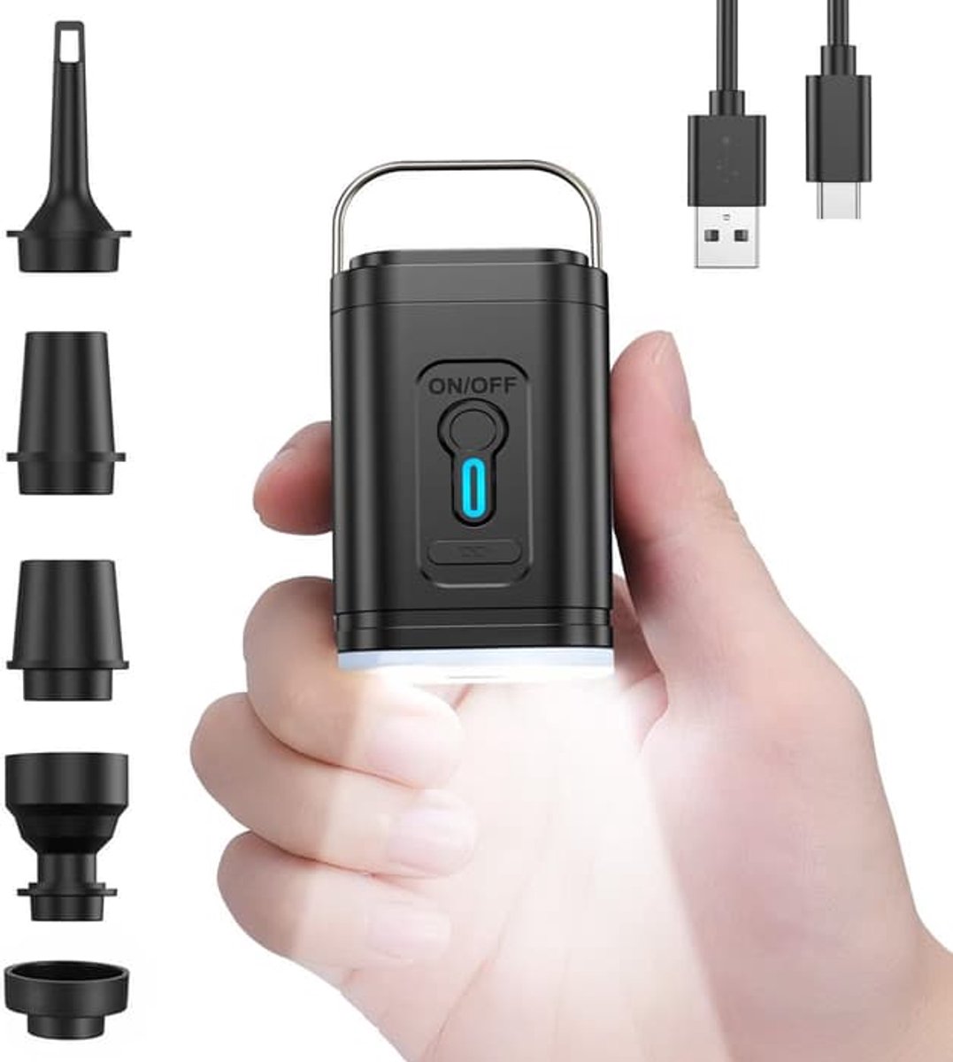 Elektrische SUP-luchtpomp, oplaadbaar, 1500mAh, ingebouwde oplaadbare batterij van 1500mAh, geschikt voor SUP-boards, met automatische uitschakelfunctie.