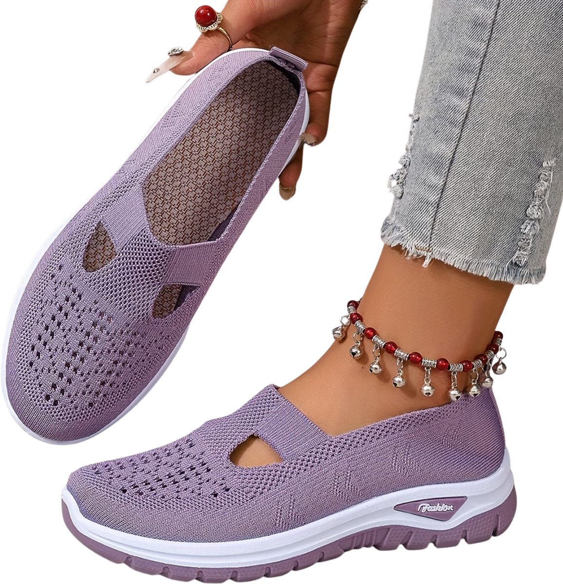 Currero Schoenen Dames Sneakers Comfortabel Slippers Casual Volwassenen 37 Paars