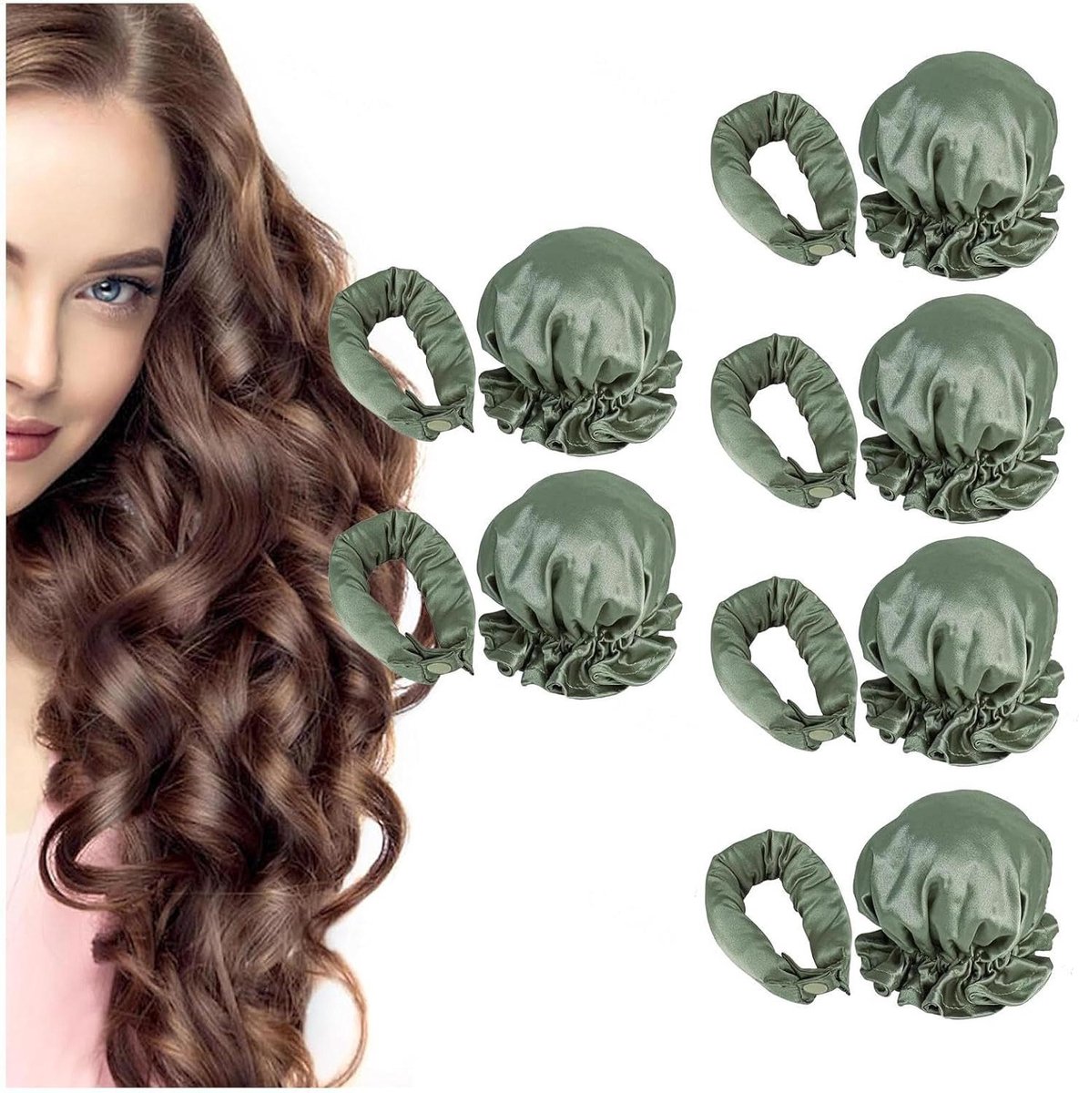 Haarkruller Set - Krulstyler Zonder Hitte - Haar Styling - Zonder Haar Beschadigen - 6 Stuks - Groen