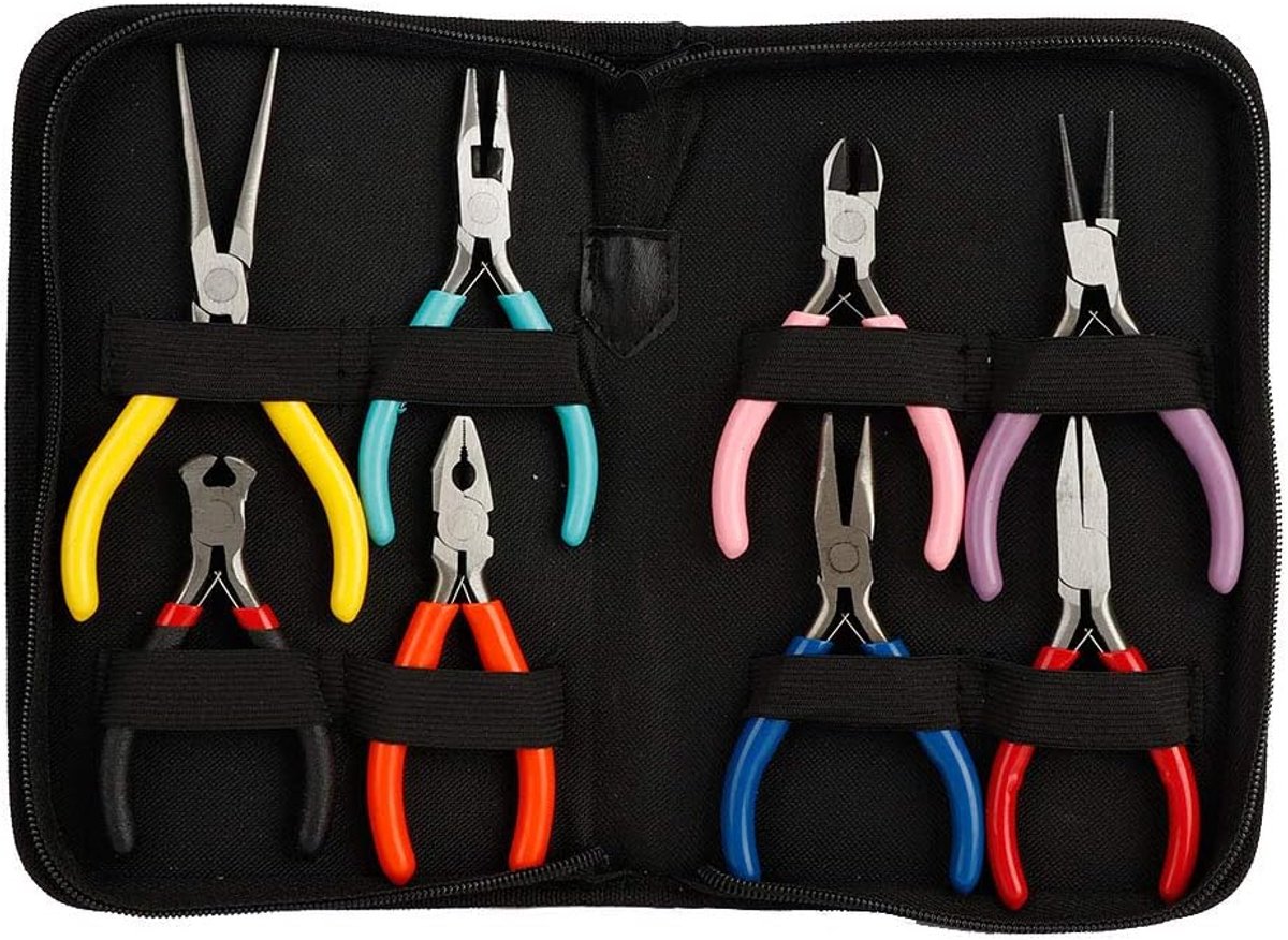 8 Stks/set Stalen Mini Tang Lange Ronde Platte Neus Tang Sieraden Tang Gereedschap Kit Sieraden Maken Verwerking Tool Benodigdheden voor Sieraden Reparatie Draad Wikkelen Ambachten