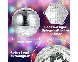 Discobal 20 cm, hangende spiegelbal discobal deco, grote discobal voor kerstboom, bruiloft, verjaardagsfeest, startpagina decoratie lichteffect