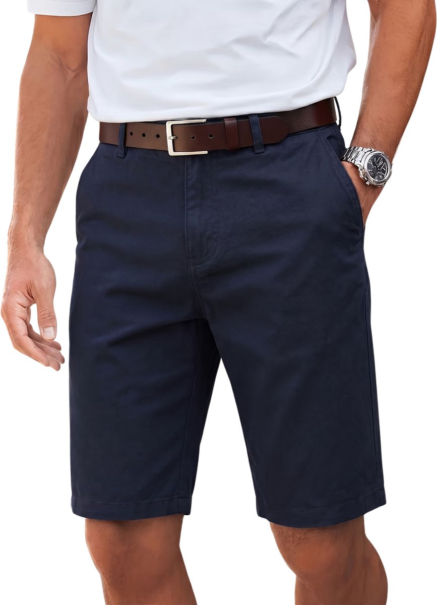 Currero Korte Broek Heren Golfbroek Spijkerbroek met Zakken Volwassenen Jongens Shorts Koningsblauw