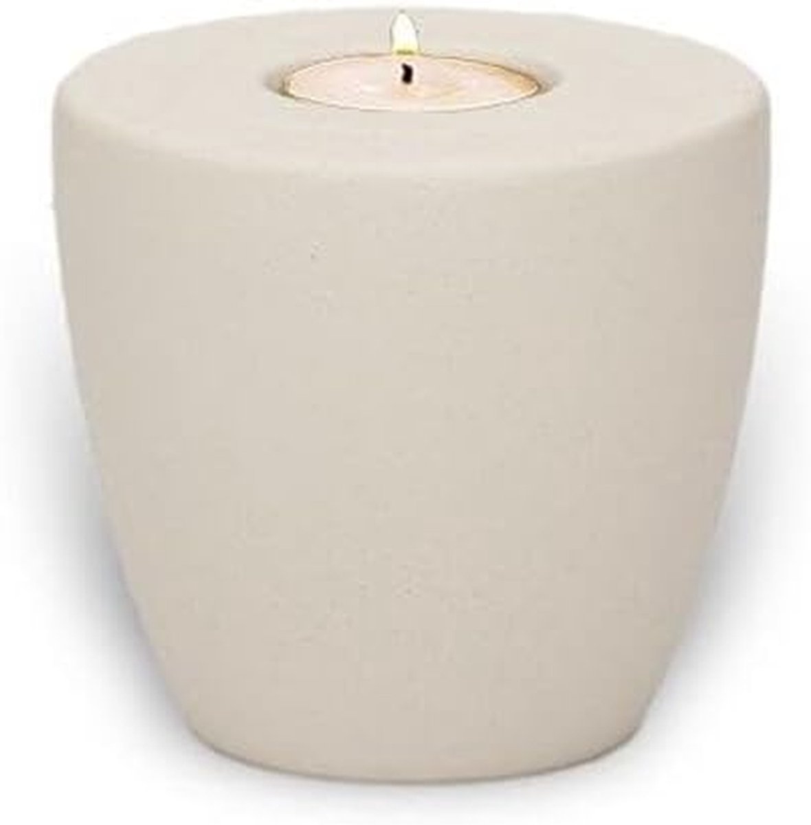 Mini Urn Kaarshouder - Kaarshouder Urn - Herdenken Thuis - Uniek Keramiek Design - 11 cm - Ø 11 cm - Wit