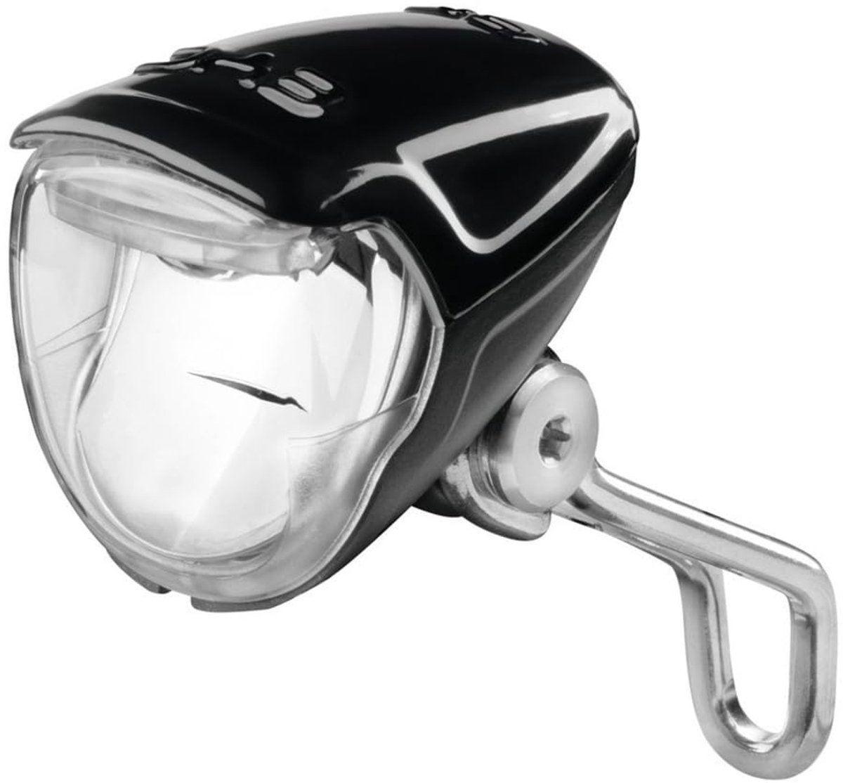 SnelShoppen - Lumotec IQ2 Eyc N Plus Voorlicht voor Naafdynamo met Schakelaar, LED Koplamp, Zwart, Compact en Duurzaam, Ideaal voor Fietsen, Veilighei