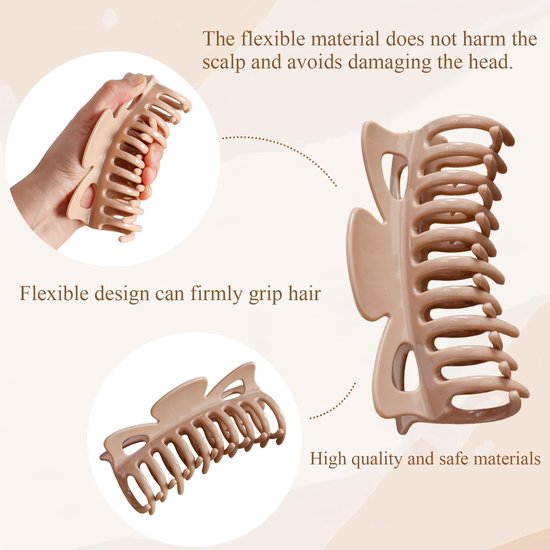 4 stuks wolken klauwclips, zachte flexibole comfortabele klauwclips, flexibele klauwclips, paardenstaart haarspelden voor dik of fijn haar, schoonheidsaccessoi — afbeelding 2
