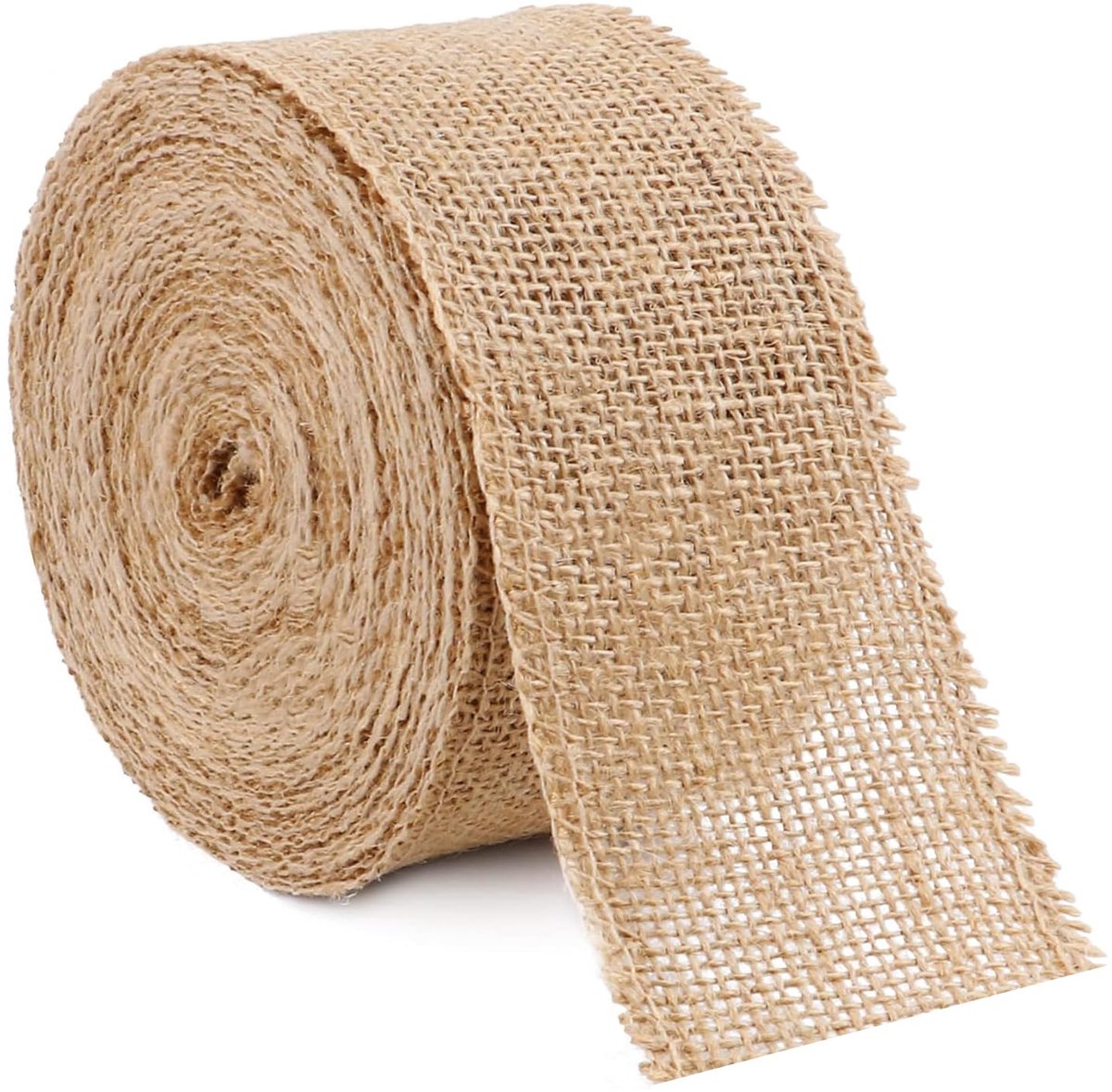 Jute lint, 6 cm jute lint, cadeaulint, breed, decoratief lint jute, voor doe-het-zelf handwerk, verpakking, cadeau, bruiloft, Kerstmis, eettafel, boeket decoratie, 10 m/rol