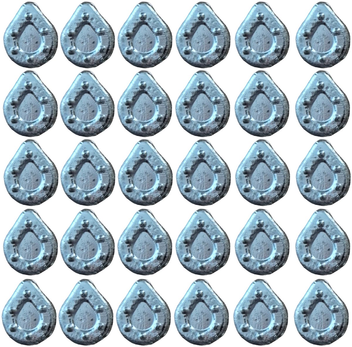 platte grondlood visset 30x20g - Gripper lood vissen | Hengelloodset, grondvissen, perenlood, loodgewicht, vislood, platte visgewichten, loodgewichten, karperlood